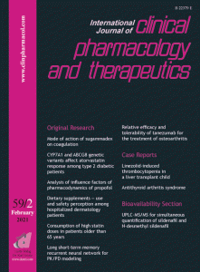 International journal of clinical pharmacology toxicology impact factor