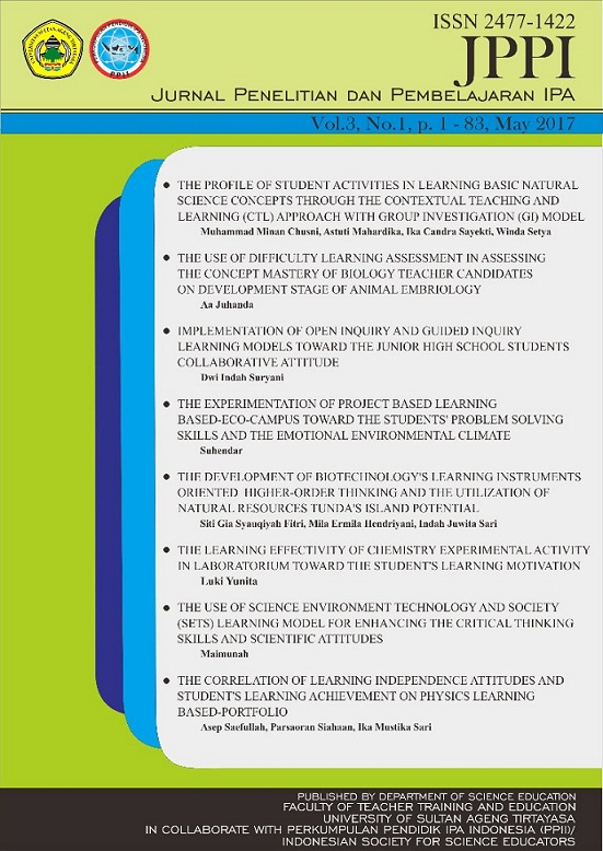 Jurnal Penelitian Dan Pembelajaran Ipa Ici Journals Master List