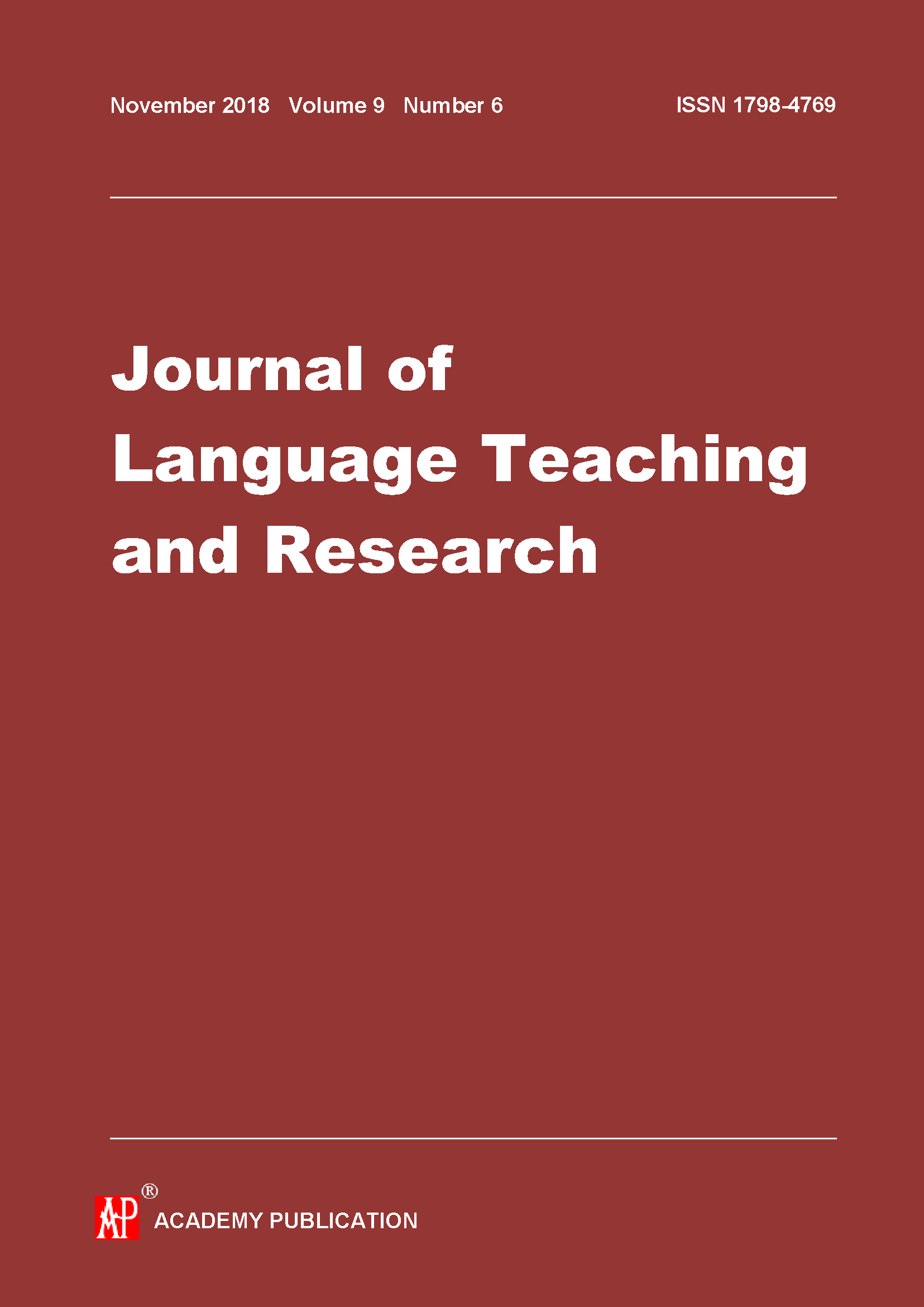 Journal of Language Teaching and Research | ICI Journals Master List