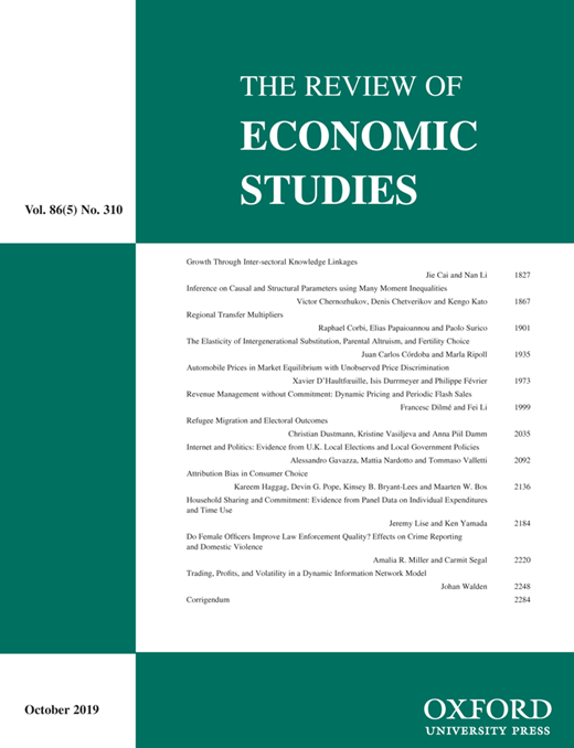 Review of Economic Studies Cover